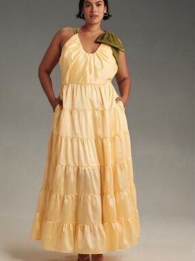 NWT Anthro Hutch Scoop-Neck Tiered Prom Wedding Vacay Maxi Dress XL